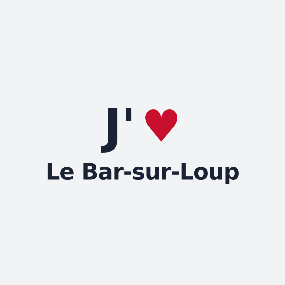 Poster personnalisé Le Bar-sur-Loup — design J'aime Le Bar-sur-Loup