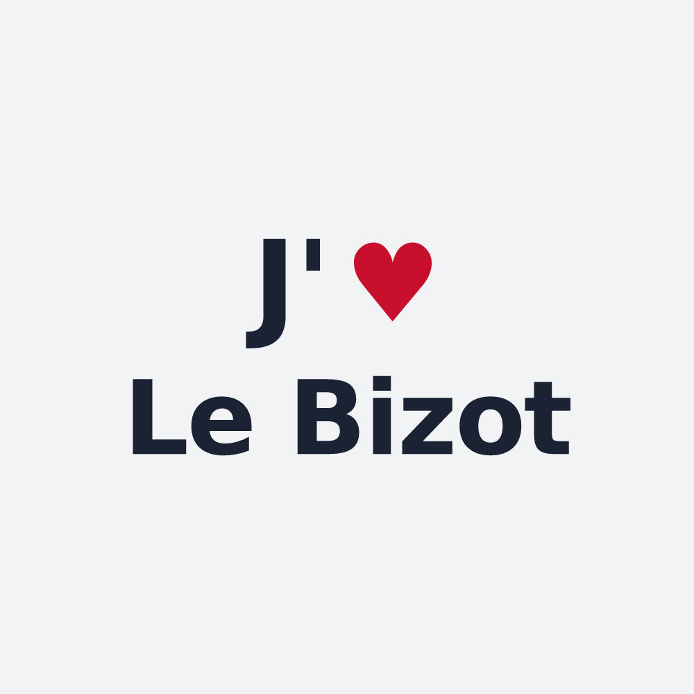 Poster personnalisé Le Bizot — design J'aime Le Bizot