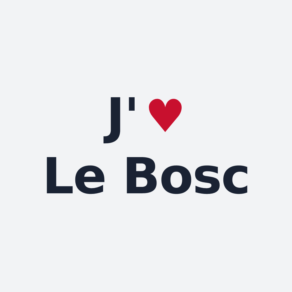 Poster personnalisé Le Bosc — design « J'aime Le Bosc » imprimé sur le poster