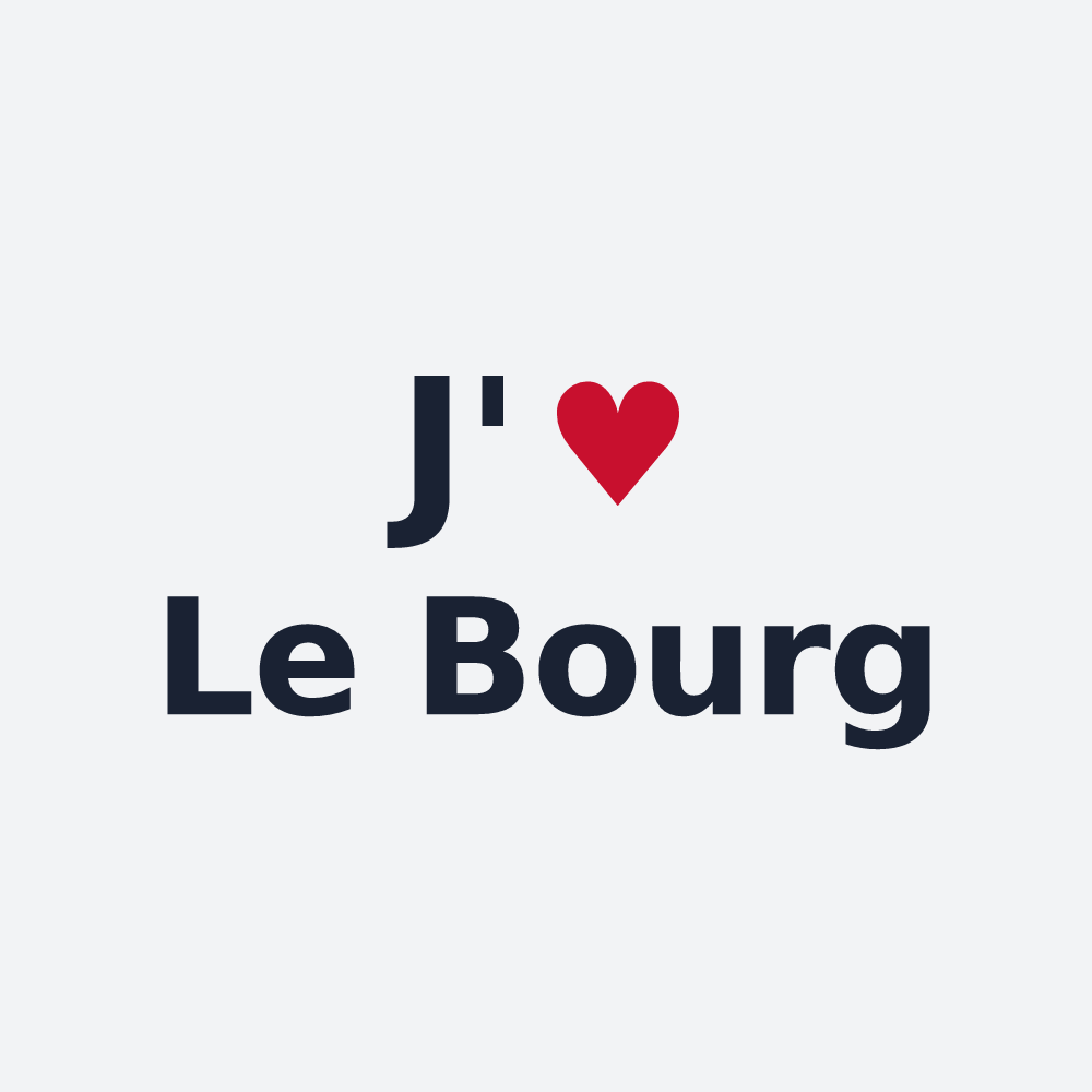 Poster personnalisé Le Bourg — design « J'aime Le Bourg » imprimé sur le poster