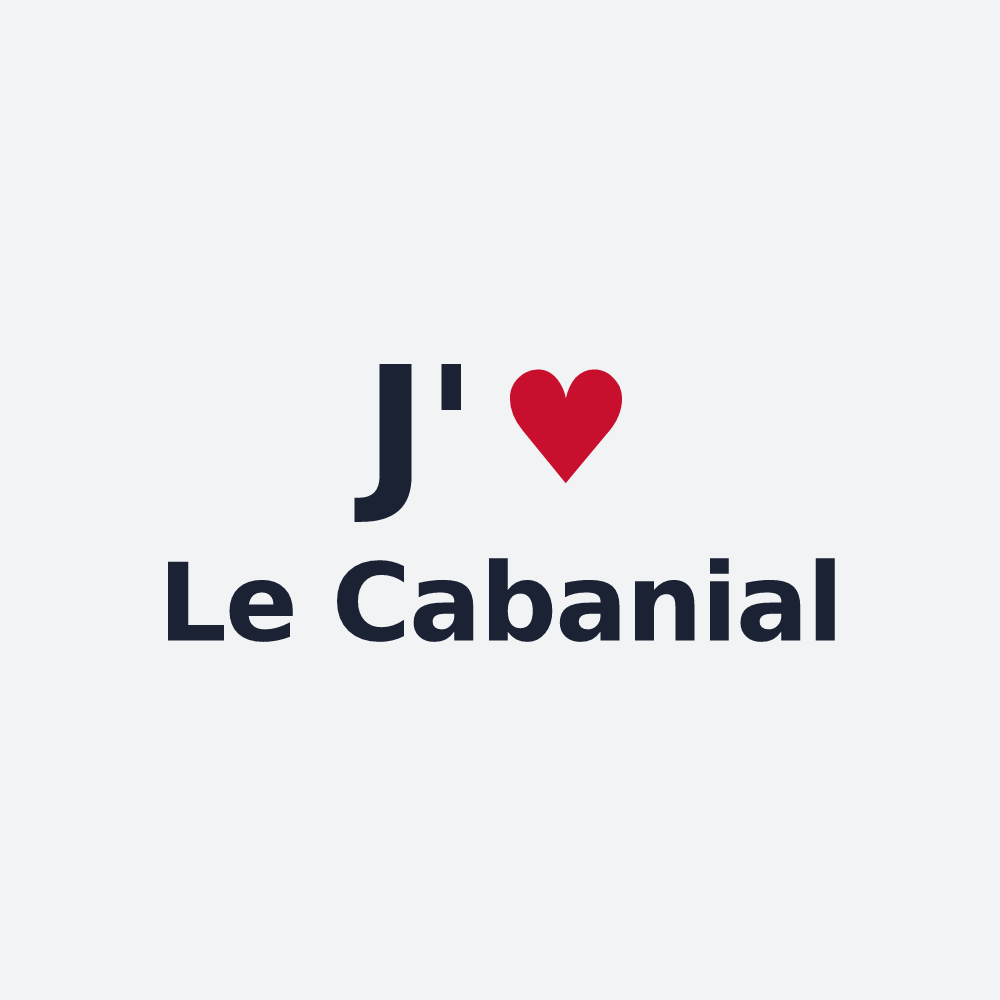 Poster personnalisé Le Cabanial — design « J'aime Le Cabanial » imprimé sur le poster