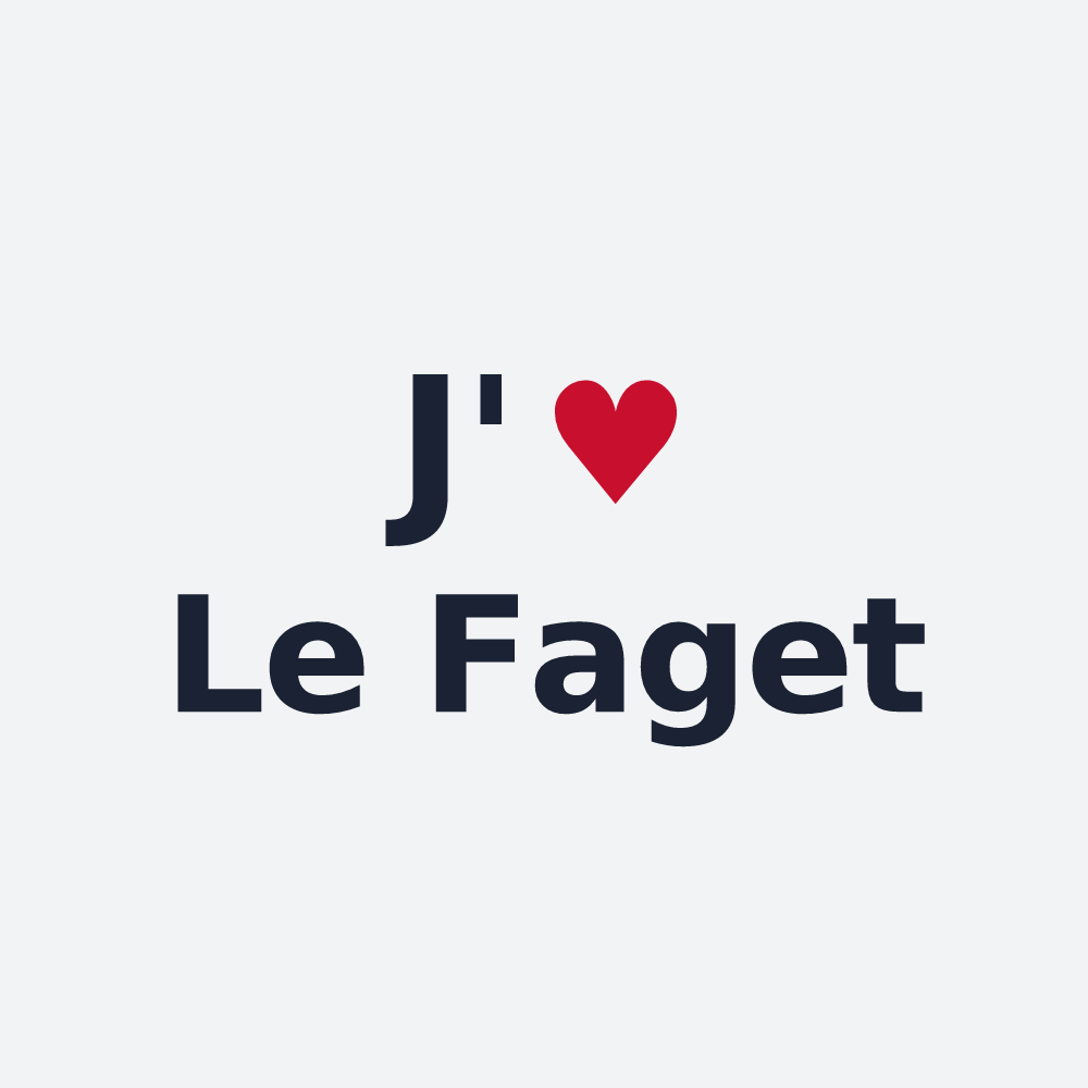 Poster personnalisé Le Faget — design « J'aime Le Faget » imprimé sur le poster