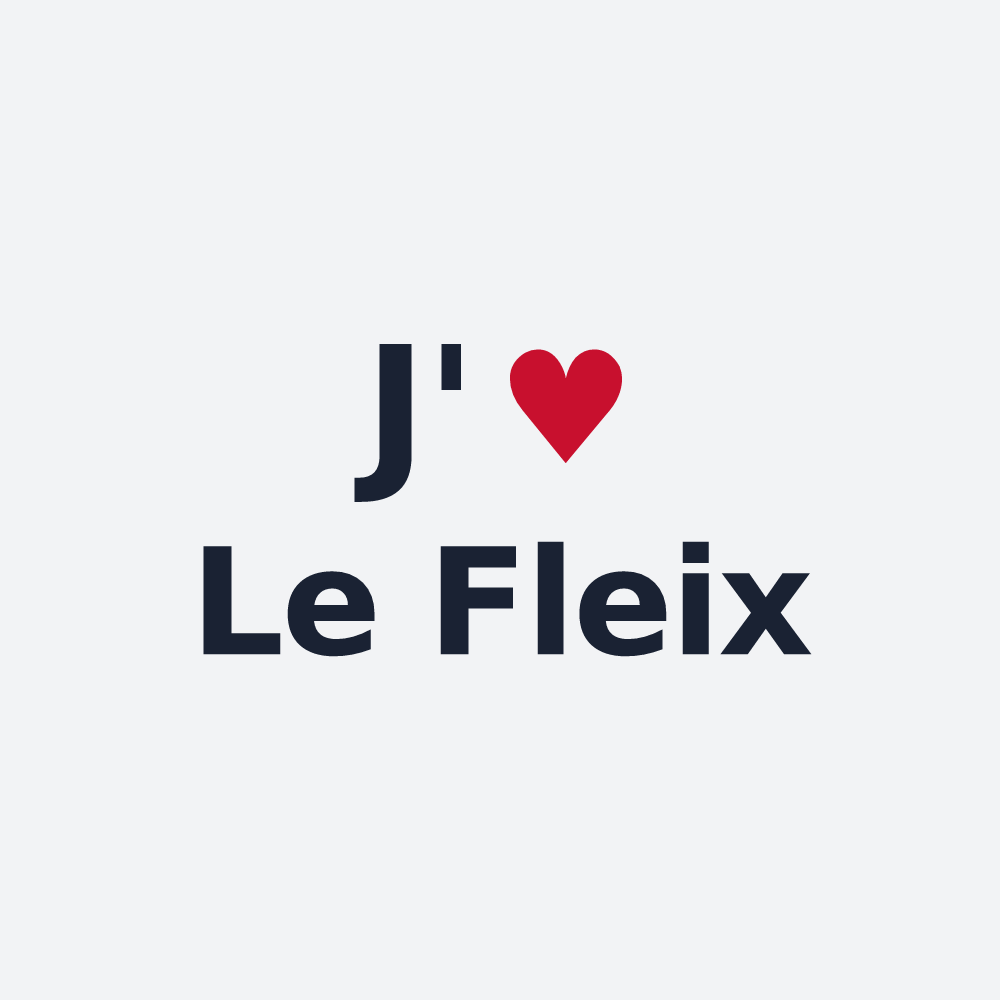 Poster personnalisé Le Fleix — design « J'aime Le Fleix » imprimé sur le poster