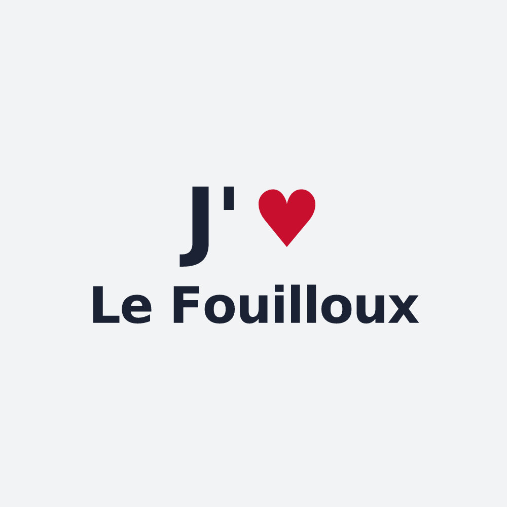 Poster personnalisé Le Fouilloux — design « J'aime Le Fouilloux » imprimé sur le poster