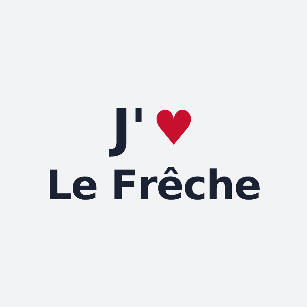 Poster personnalisé Le Frêche — design « J'aime Le Frêche » imprimé sur le poster