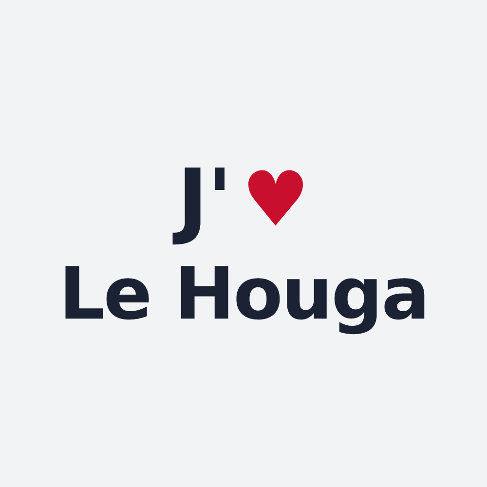 Poster personnalisé Le Houga — design « J'aime Le Houga » imprimé sur le poster