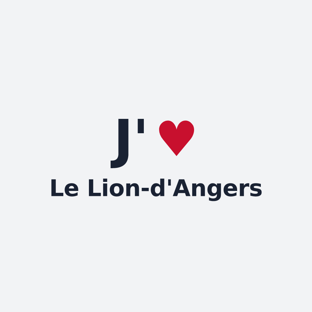 Poster personnalisé Le Lion-d'Angers — design J'aime Le Lion-d'Angers