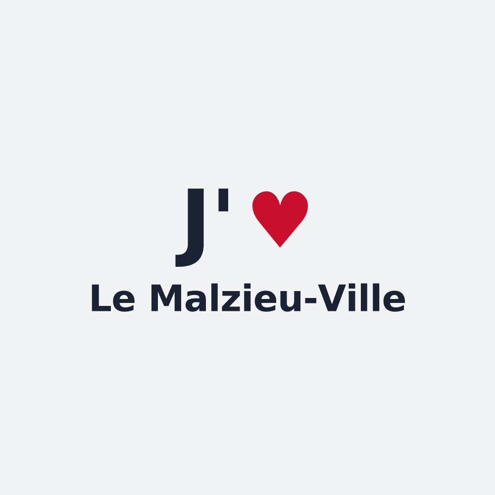 Poster personnalisé Le Malzieu-Ville — design J'aime Le Malzieu-Ville