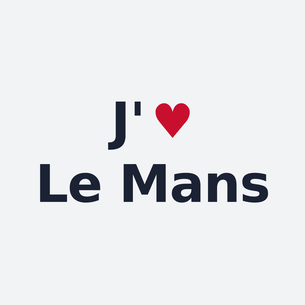 Poster personnalisé Le Mans — design J'aime Le Mans