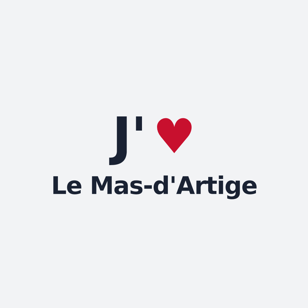 Poster personnalisé Le Mas-d'Artige — design J'aime Le Mas-d'Artige