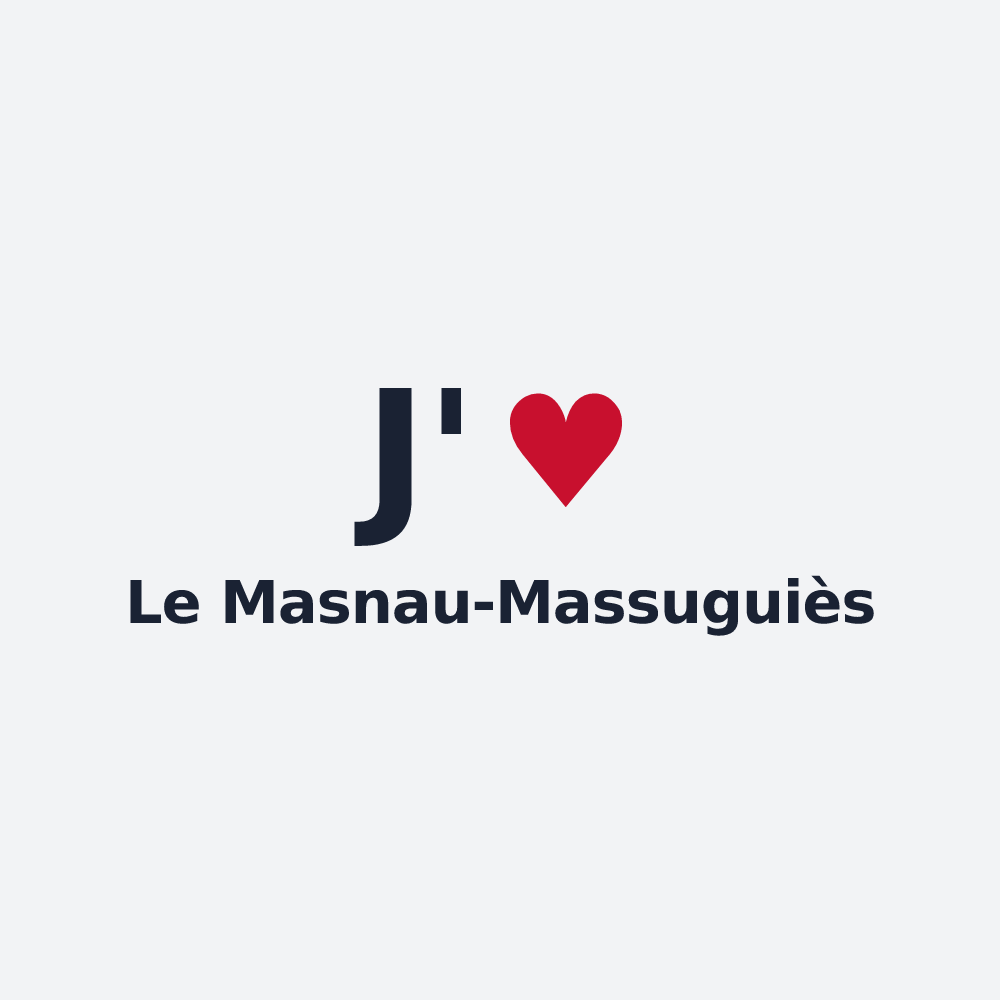 Poster personnalisé Le Masnau-Massuguiès — design J'aime Le Masnau-Massuguiès