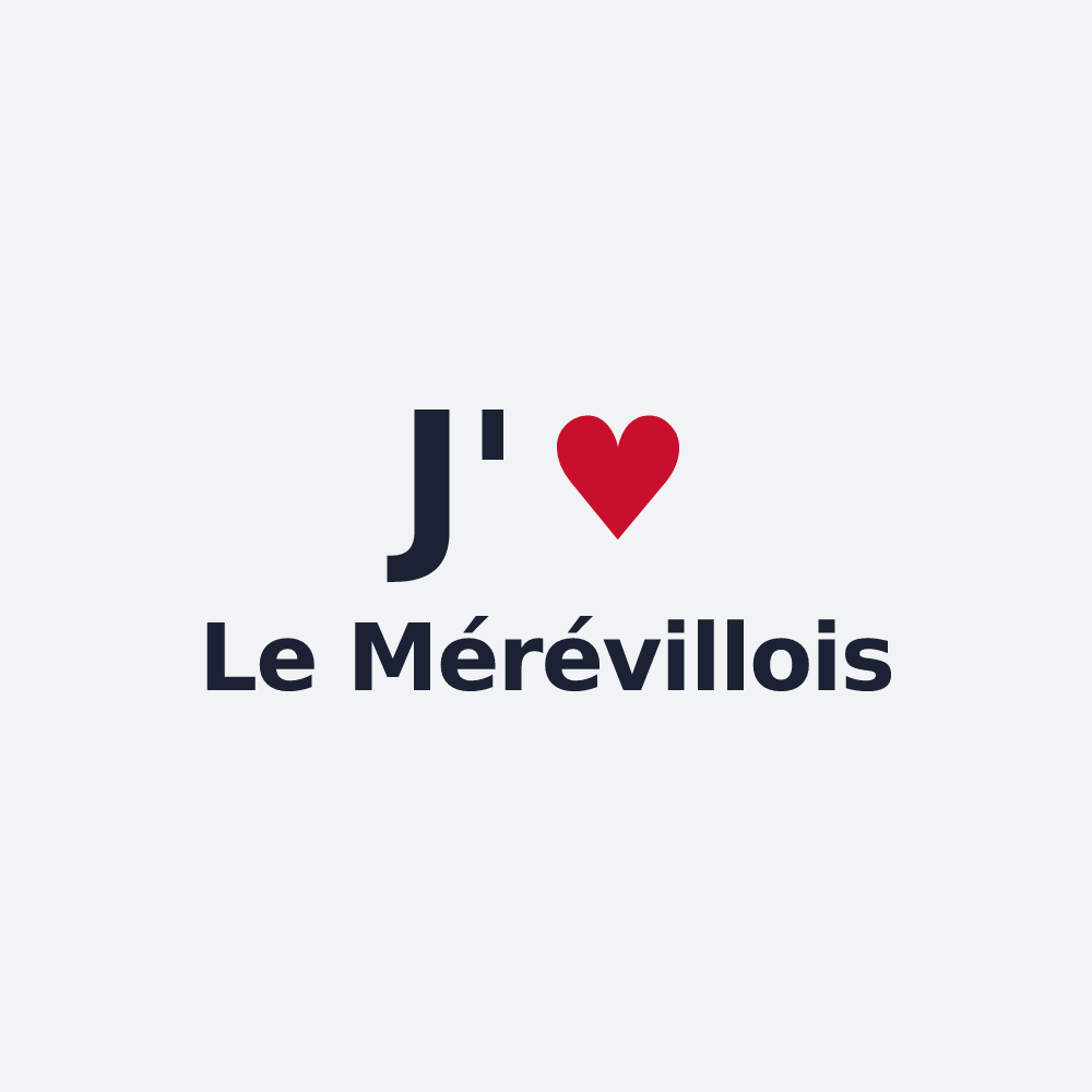 Poster personnalisé Le Mérévillois — design « J'aime Le Mérévillois » imprimé sur le poster