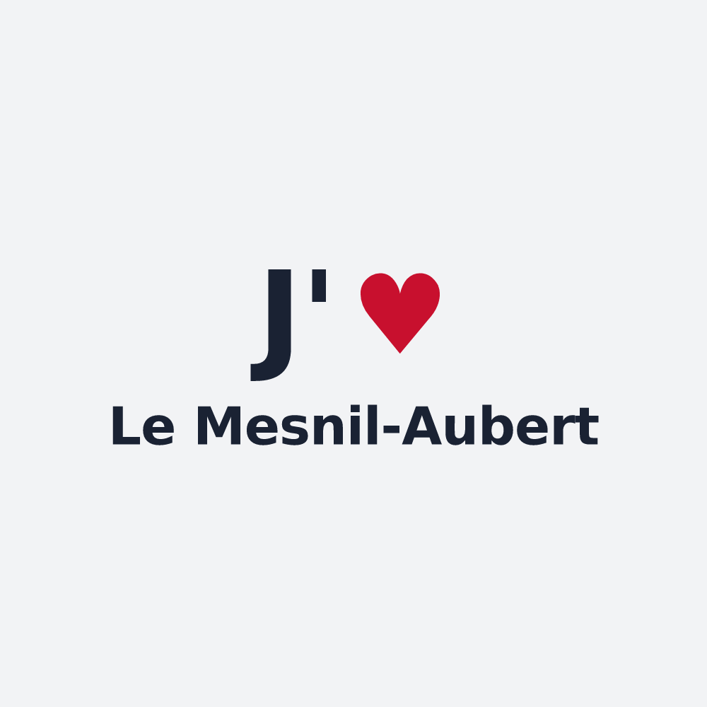 Poster personnalisé Le Mesnil-Aubert — design J'aime Le Mesnil-Aubert