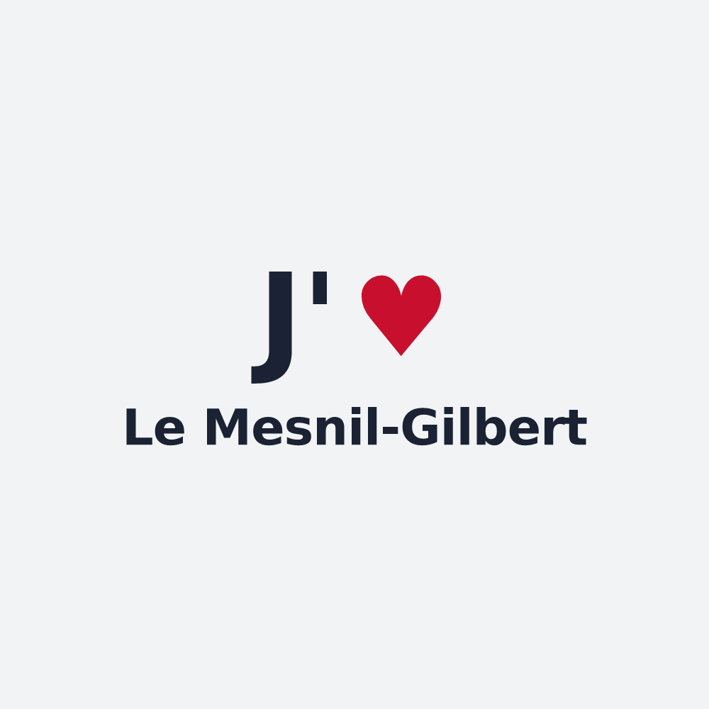 Poster personnalisé Le Mesnil-Gilbert — design J'aime Le Mesnil-Gilbert