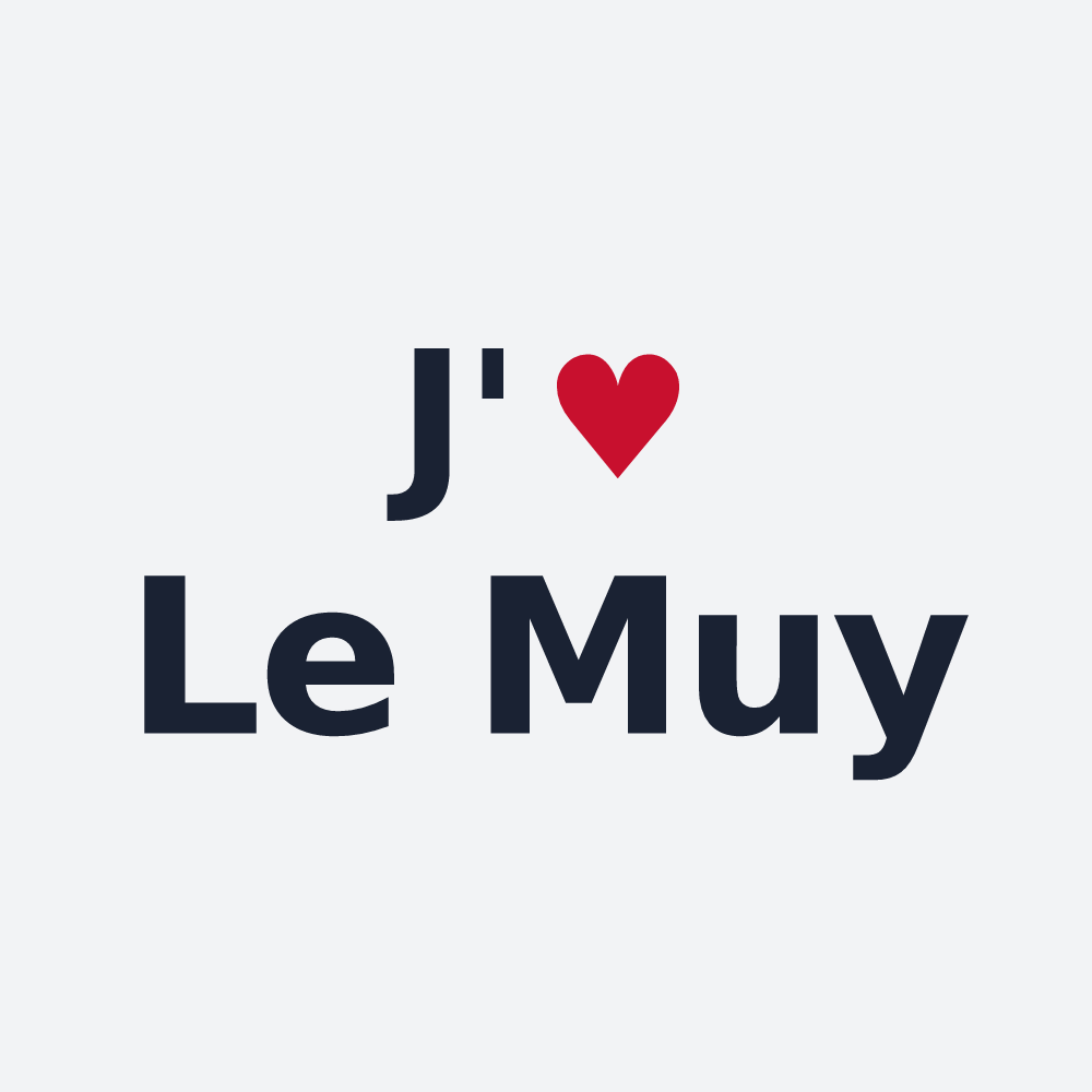 Poster personnalisé Le Muy — design « J'aime Le Muy » imprimé sur le poster