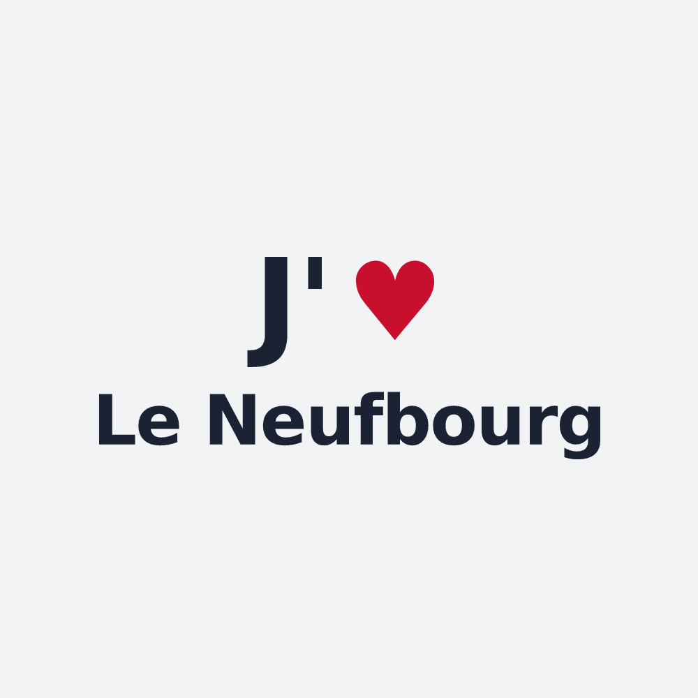 Poster personnalisé Le Neufbourg — design J'aime Le Neufbourg