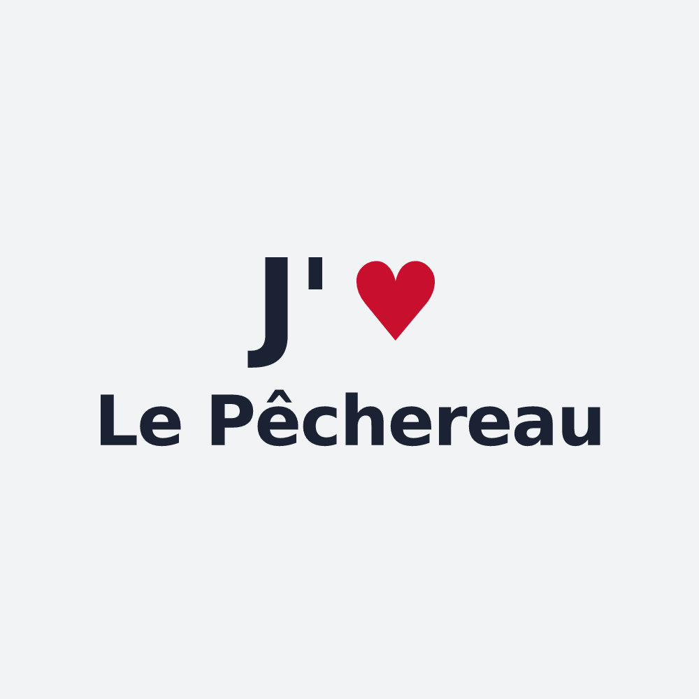 Poster personnalisé Le Pêchereau — design « J'aime Le Pêchereau » imprimé sur le poster