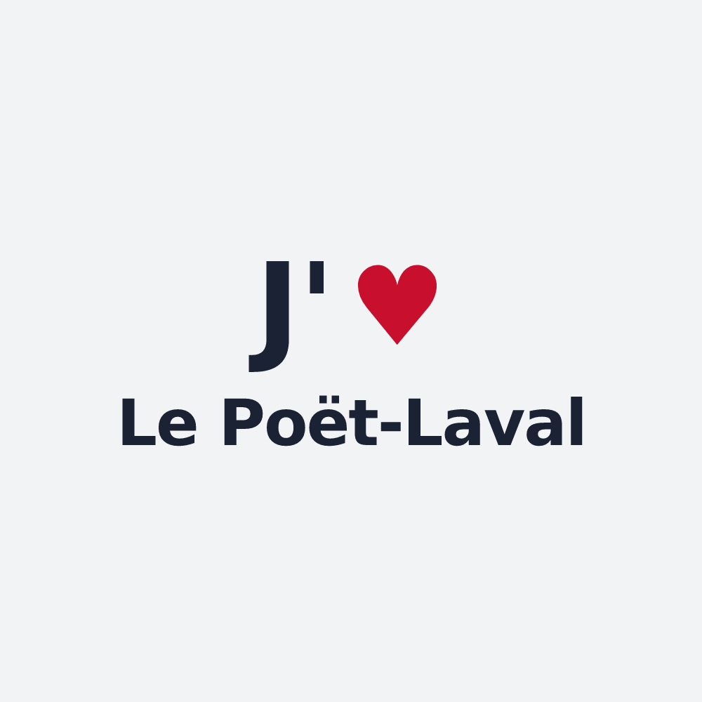 Poster personnalisé Le Poët-Laval — design J'aime Le Poët-Laval
