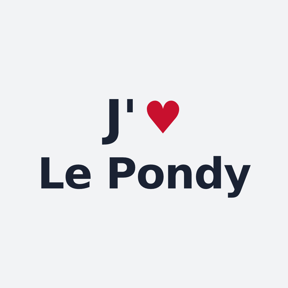 Poster personnalisé Le Pondy — design J'aime Le Pondy