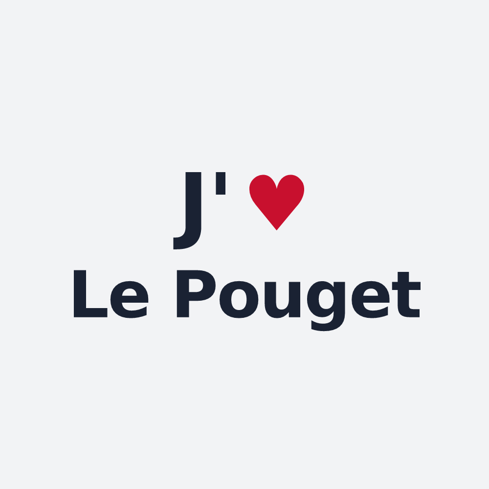 Poster personnalisé Le Pouget — design « J'aime Le Pouget » imprimé sur le poster