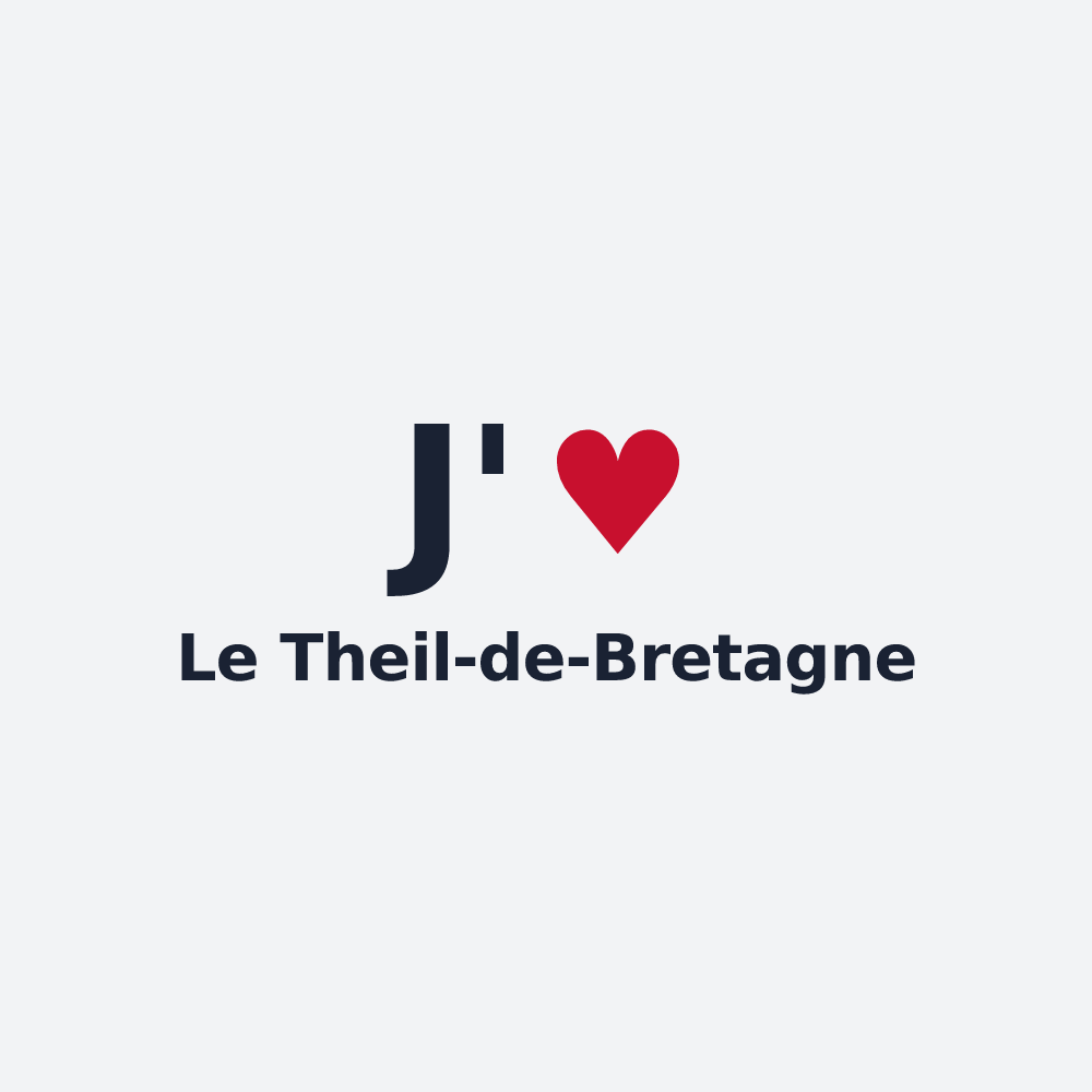 Poster personnalisé Le Theil-de-Bretagne — design J'aime Le Theil-de-Bretagne