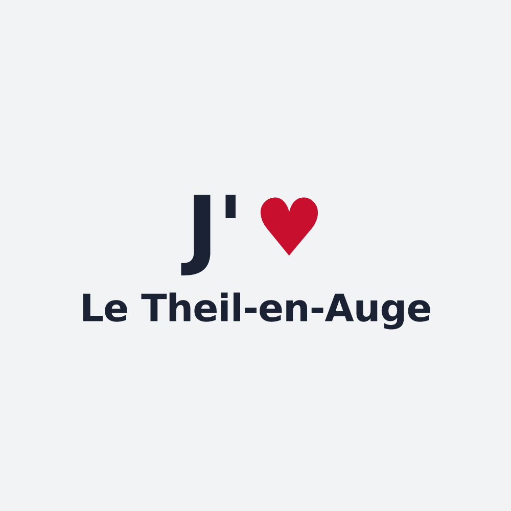 Poster personnalisé Le Theil-en-Auge — design « J'aime Le Theil-en-Auge » imprimé sur le poster