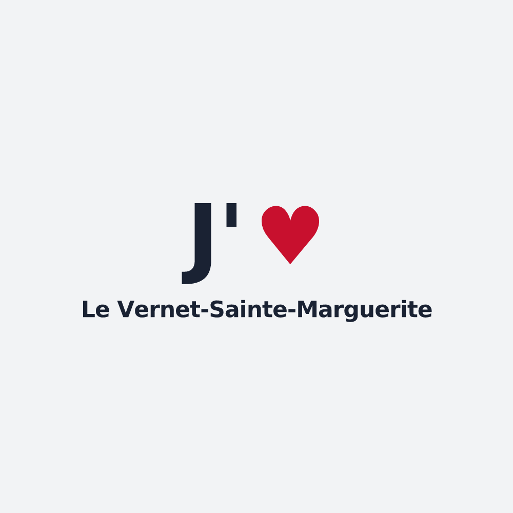 Poster personnalisé Le Vernet-Sainte-Marguerite — design « J'aime Le Vernet-Sainte-Marguerite » imprimé sur le poster