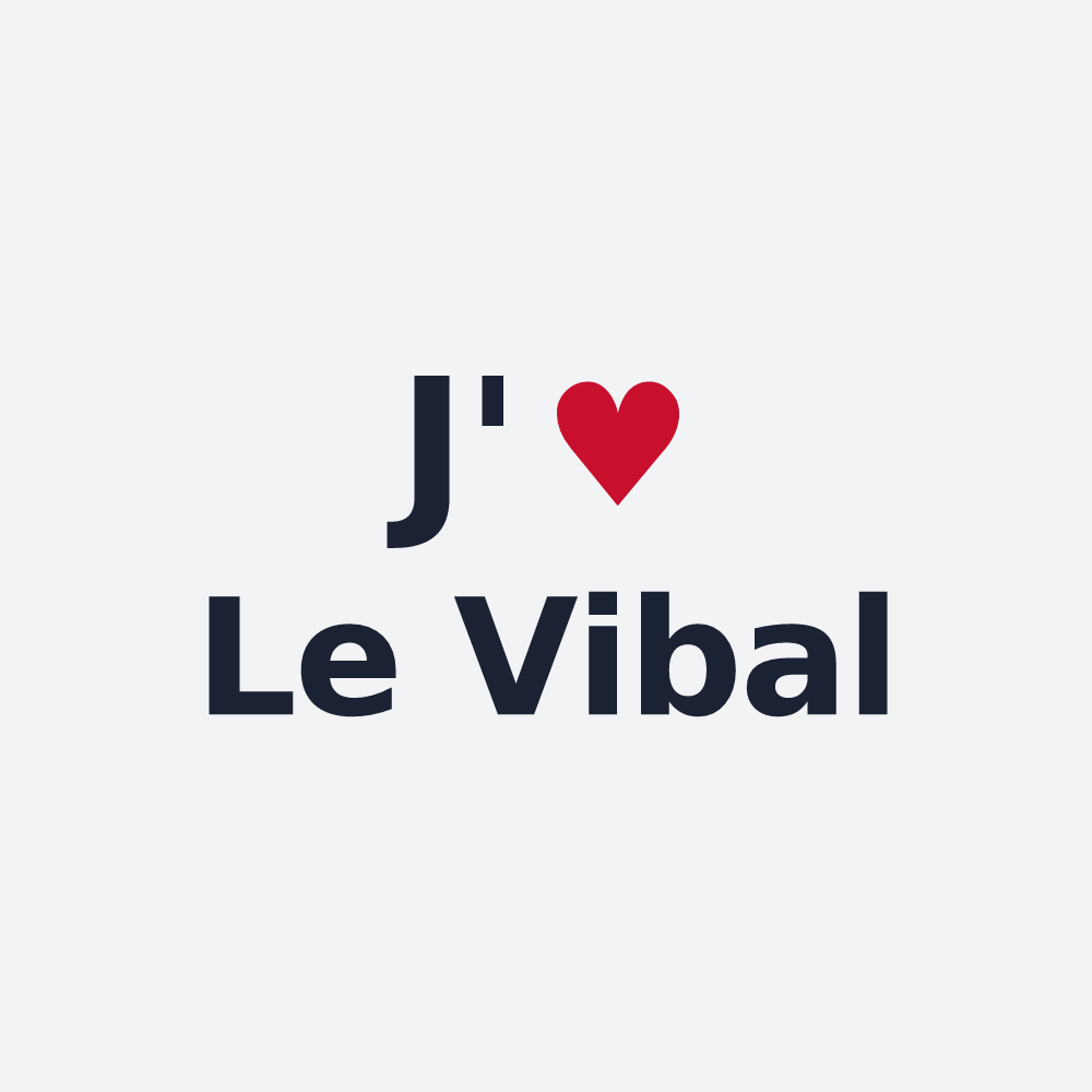 Poster personnalisé Le Vibal — design « J'aime Le Vibal » imprimé sur le poster