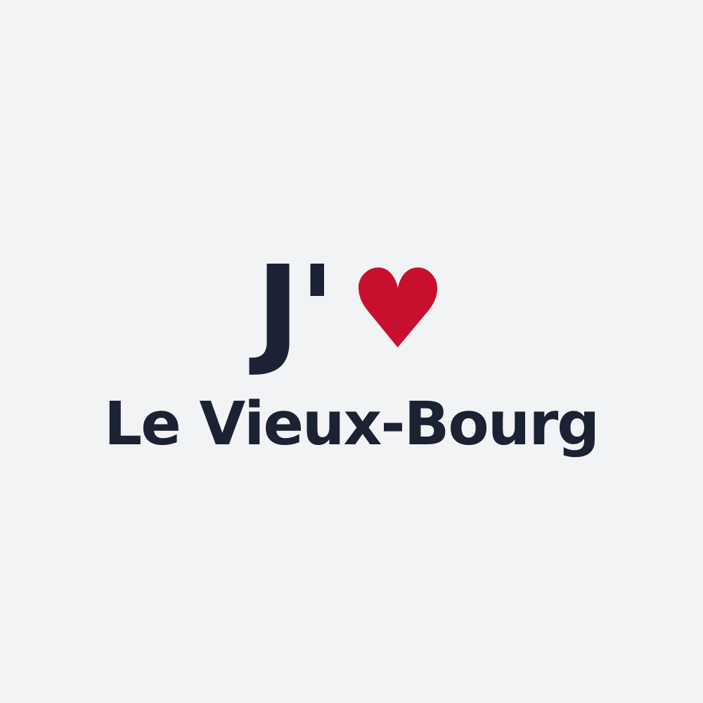 Poster personnalisé Le Vieux-Bourg — design J'aime Le Vieux-Bourg