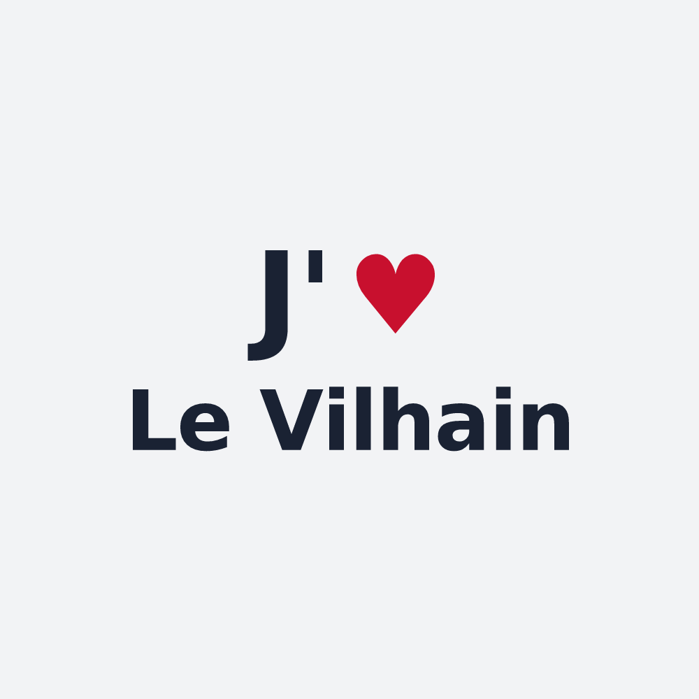 Poster personnalisé Le Vilhain — design J'aime Le Vilhain