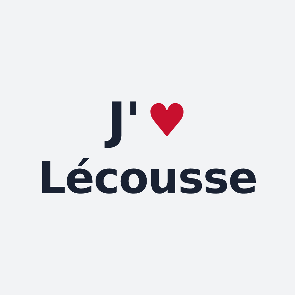 Poster personnalisé Lécousse — design J'aime Lécousse