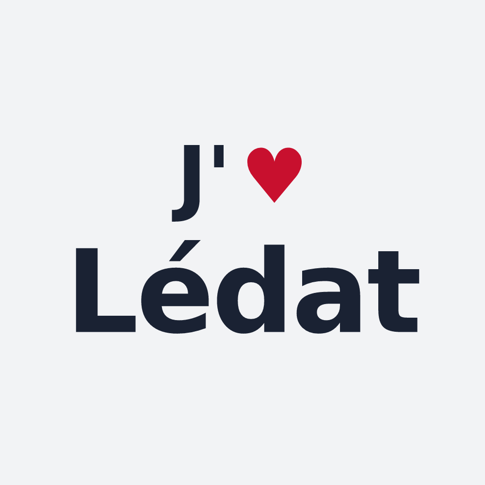 Poster personnalisé Lédat — design « J'aime Lédat » imprimé sur le poster