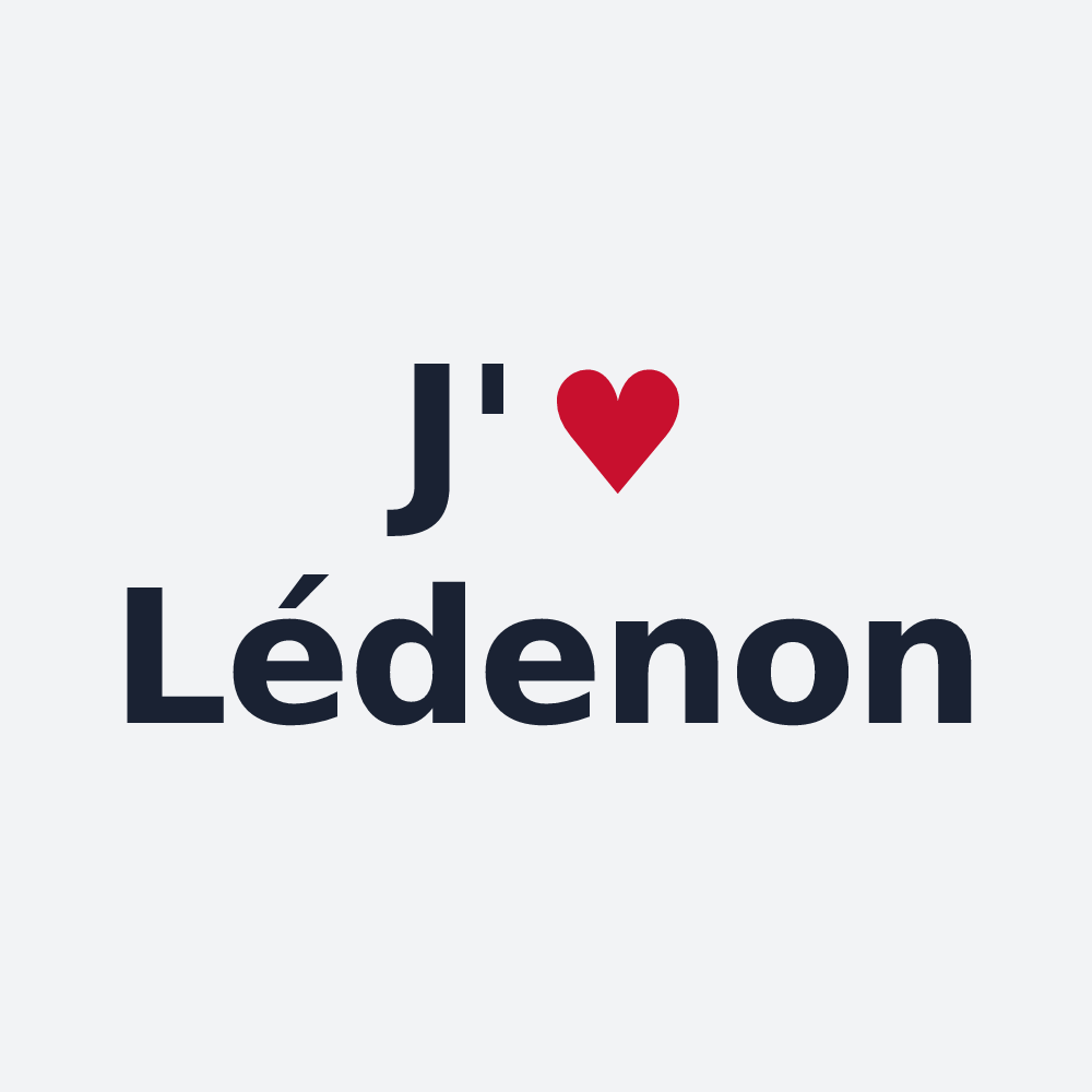 Poster personnalisé Lédenon — design « J'aime Lédenon » imprimé sur le poster