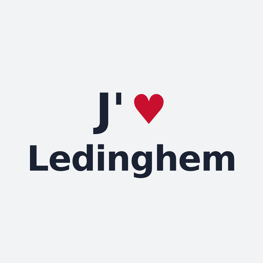 Poster personnalisé Ledinghem — design « J'aime Ledinghem » imprimé sur le poster