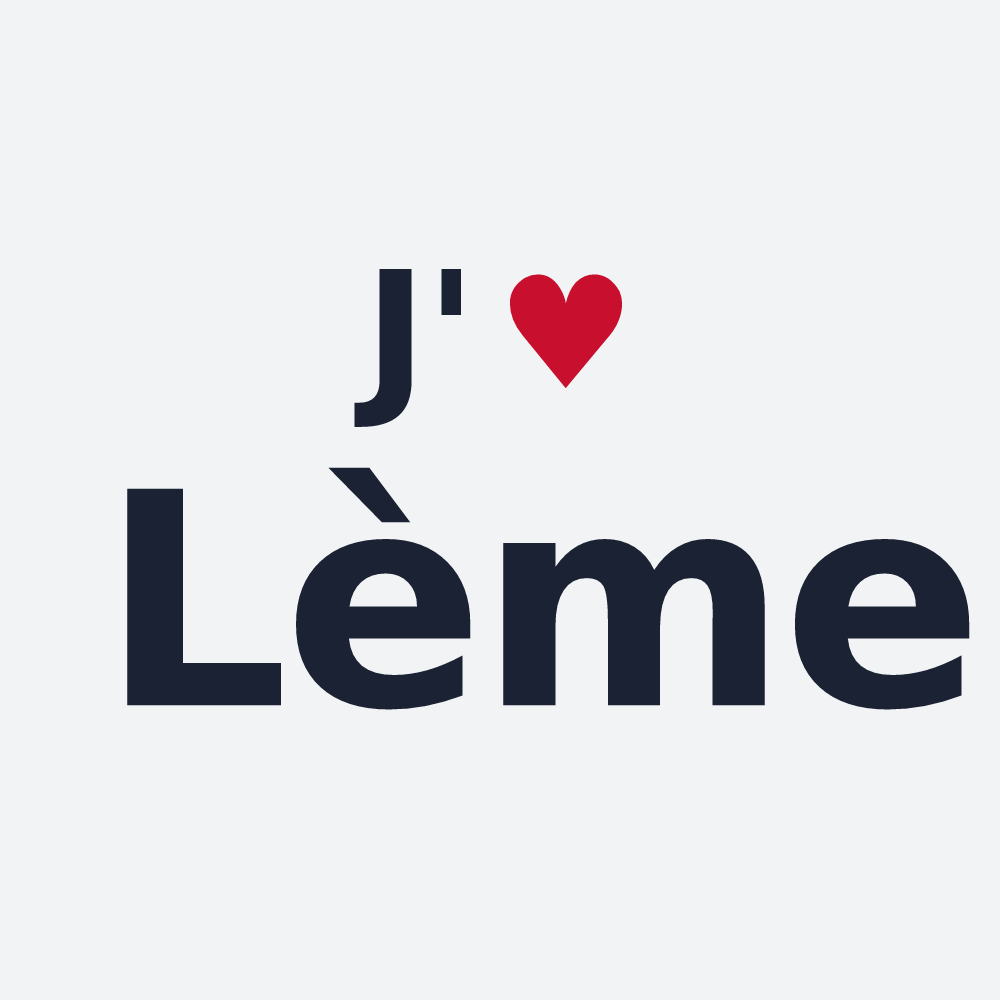 Poster personnalisé Lème — design « J'aime Lème » imprimé sur le poster