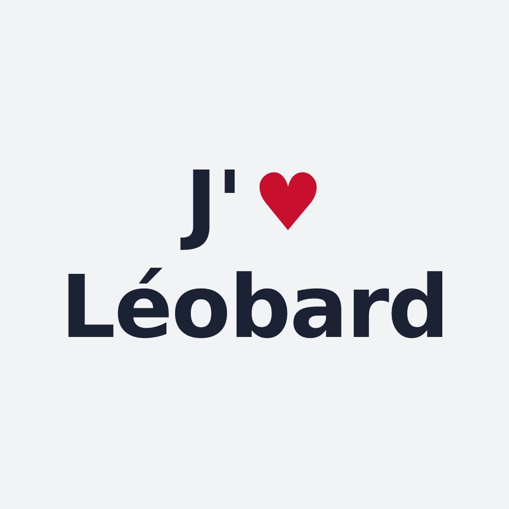 Poster personnalisé Léobard — design J'aime Léobard
