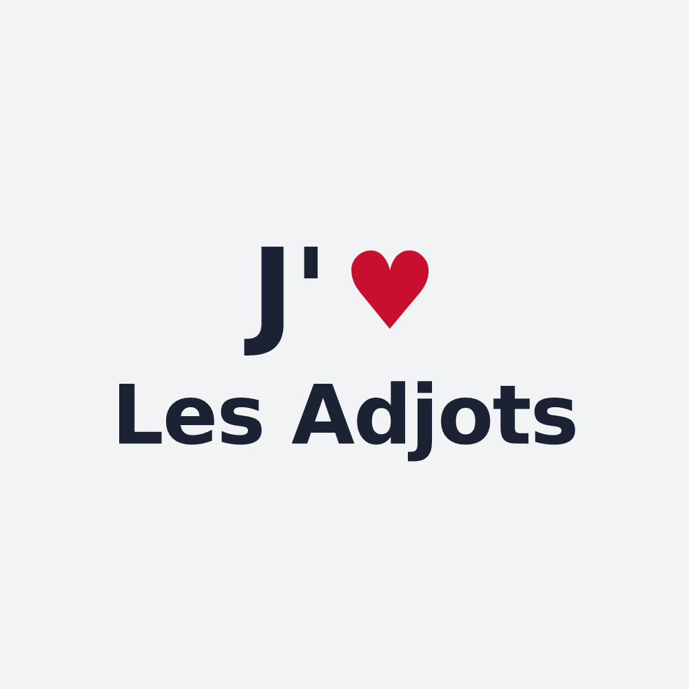 Poster personnalisé Les Adjots — design « J'aime Les Adjots » imprimé sur le poster