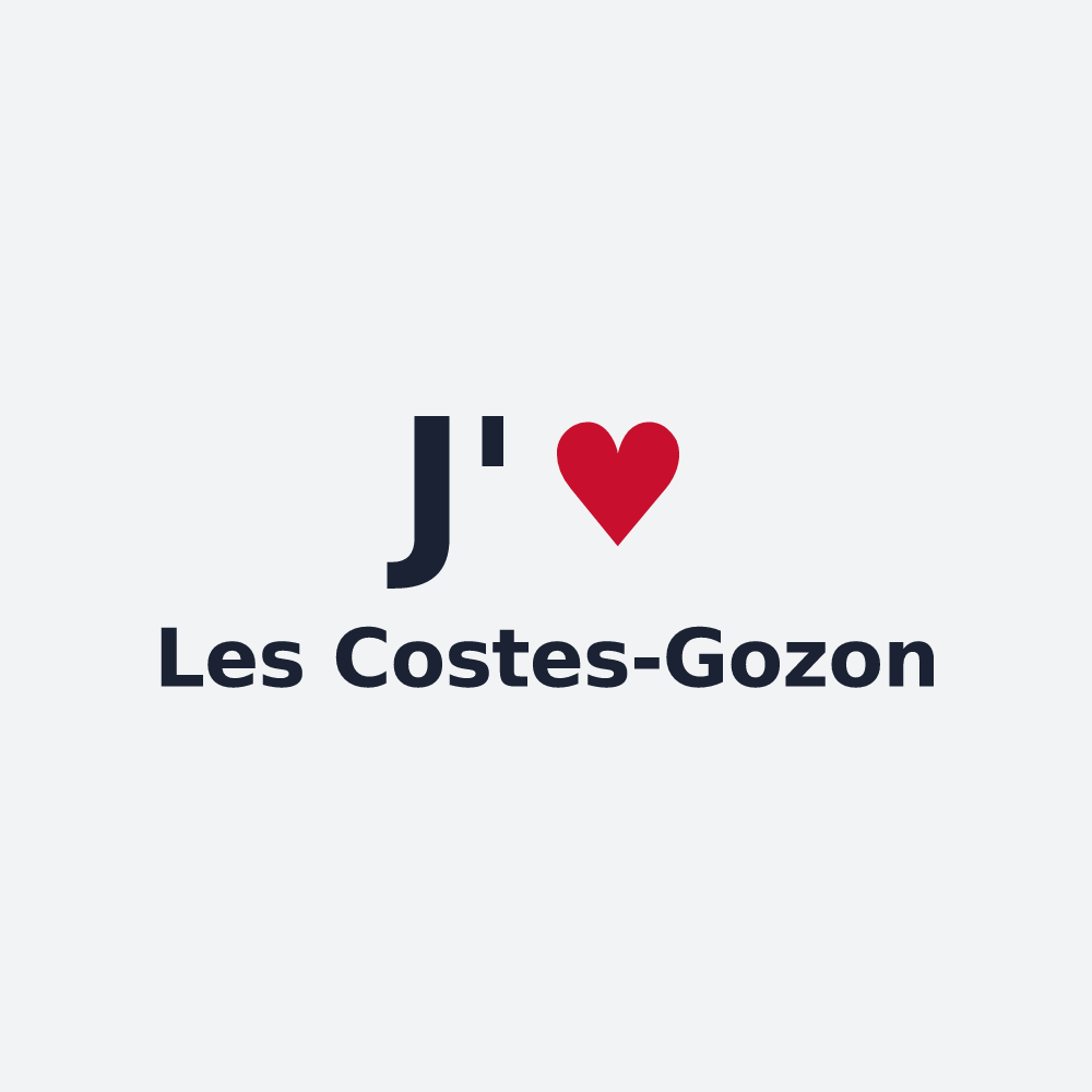 Poster personnalisé Les Costes-Gozon — design « J'aime Les Costes-Gozon » imprimé sur le poster