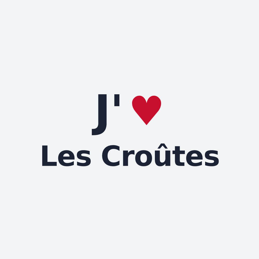 Poster personnalisé Les Croûtes — design « J'aime Les Croûtes » imprimé sur le poster