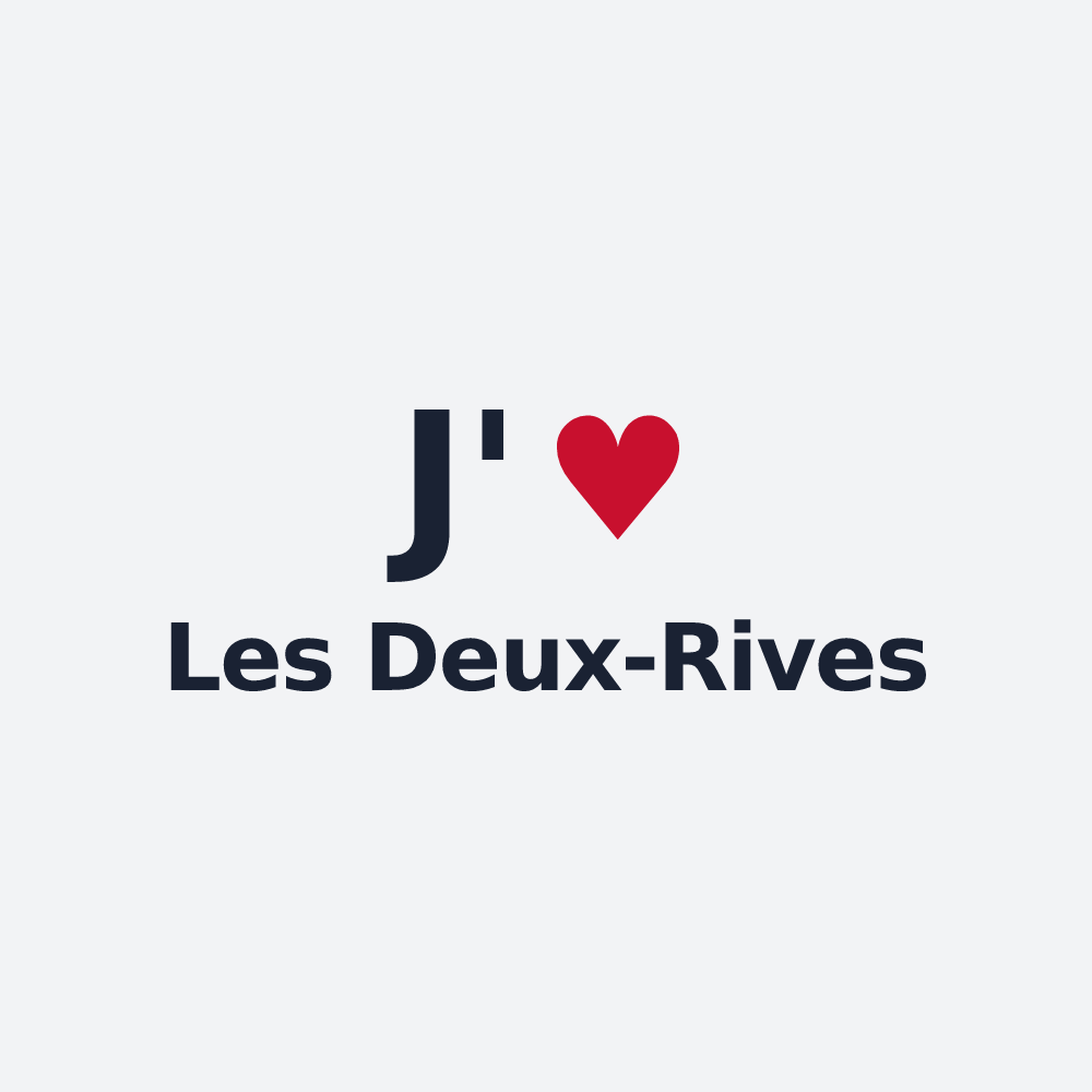 Poster personnalisé Les Deux-Rives — design J'aime Les Deux-Rives