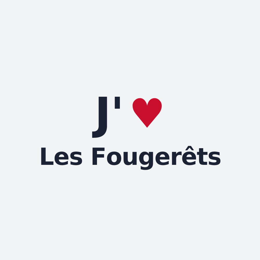 Poster personnalisé Les Fougerêts — design « J'aime Les Fougerêts » imprimé sur le poster