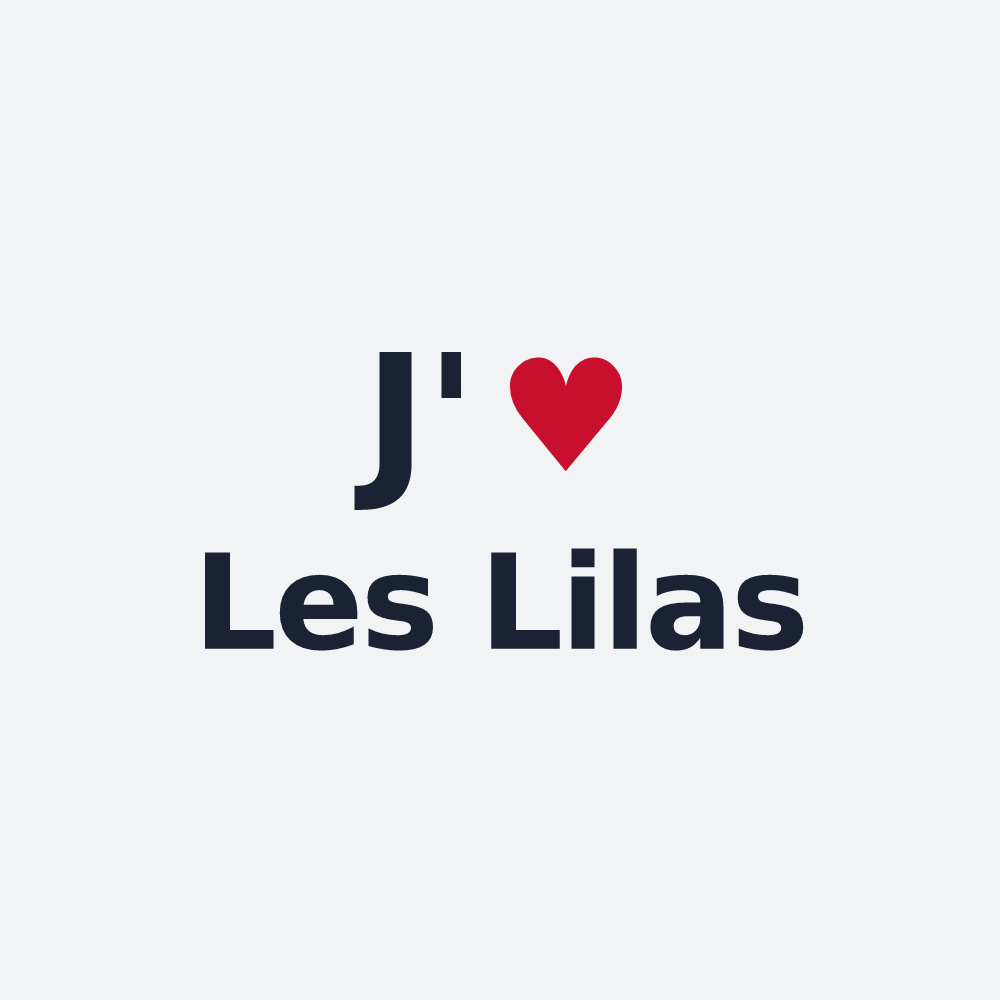Poster personnalisé Les Lilas — design « J'aime Les Lilas » imprimé sur le poster