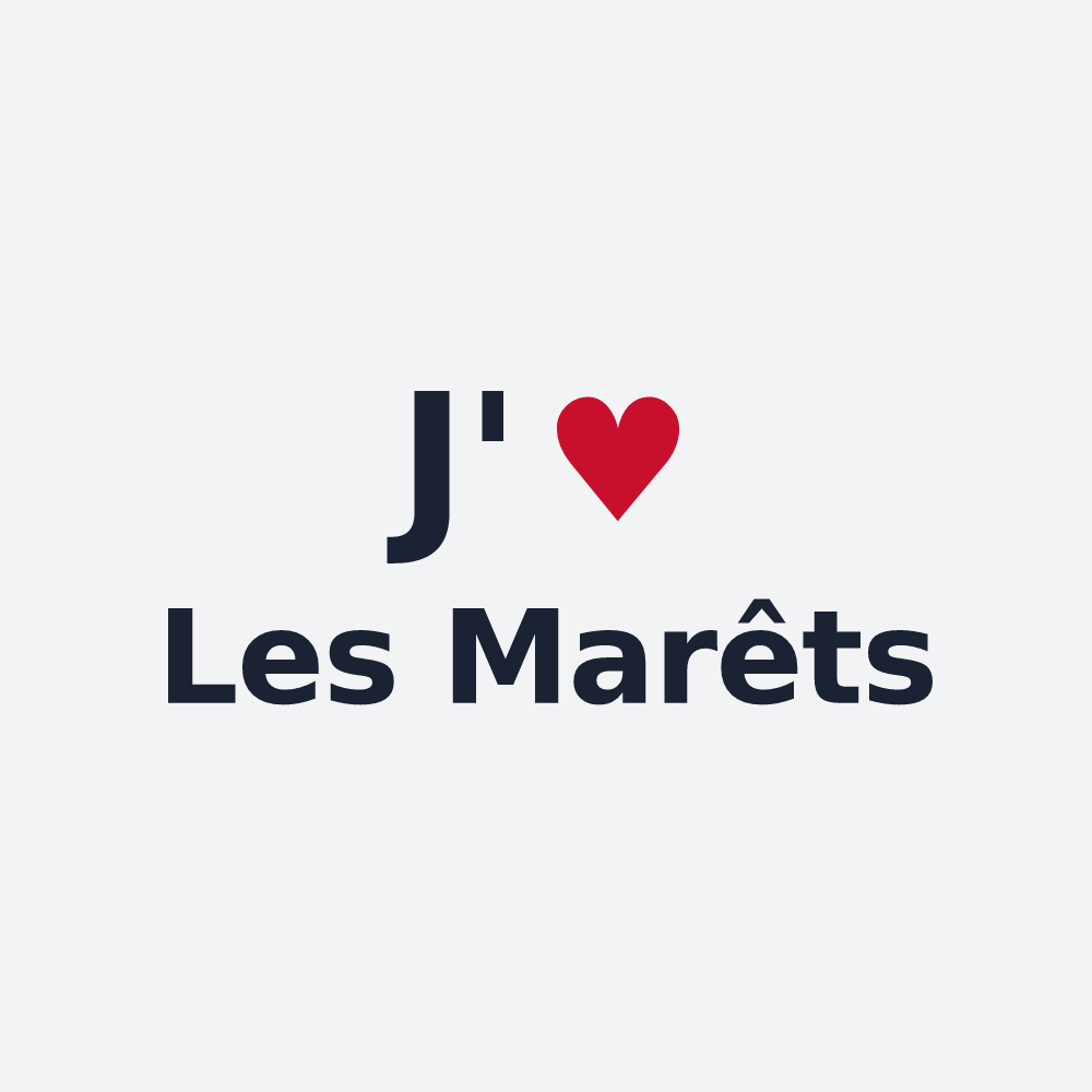 Poster personnalisé Les Marêts — design J'aime Les Marêts