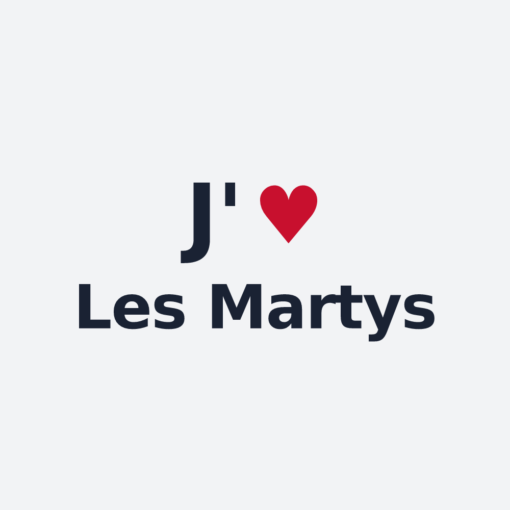 Poster personnalisé Les Martys — design « J'aime Les Martys » imprimé sur le poster