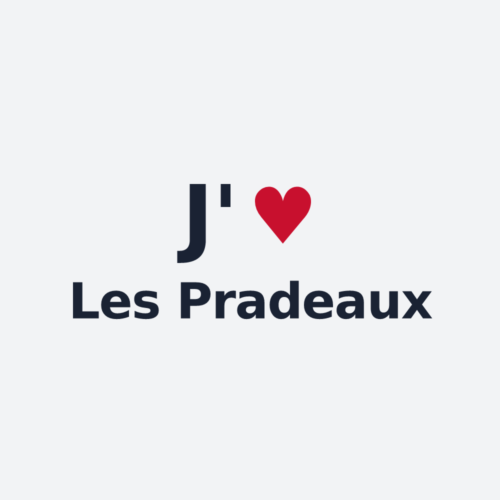 Poster personnalisé Les Pradeaux — design J'aime Les Pradeaux