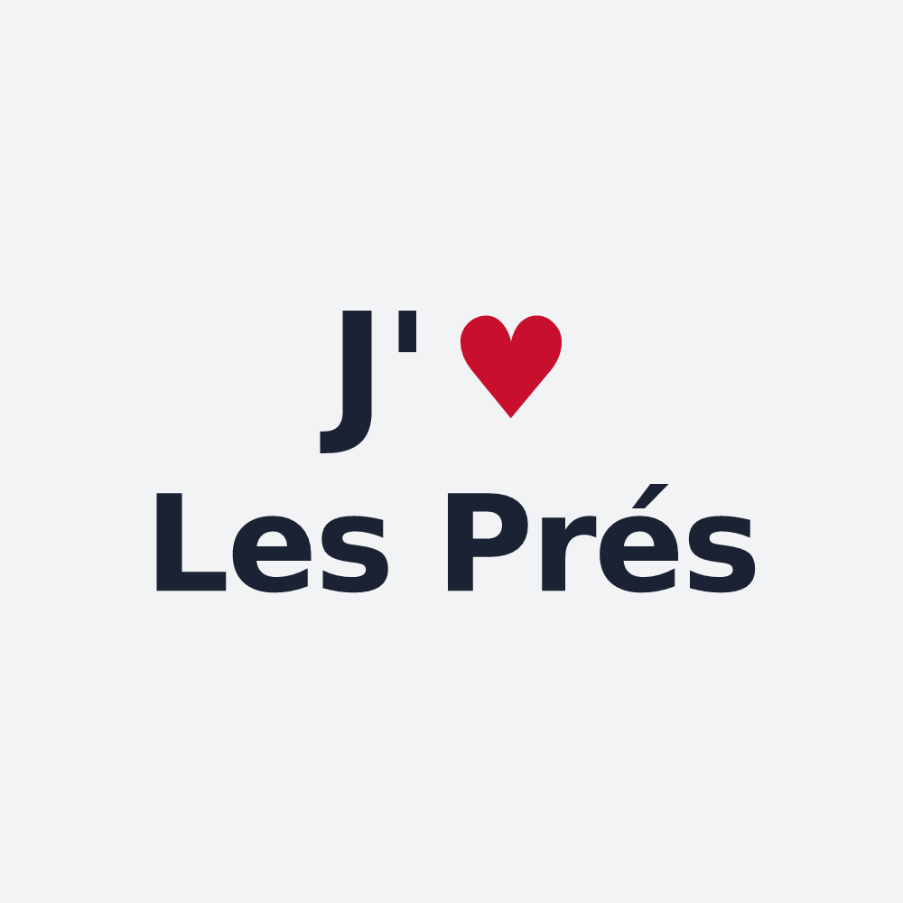 Poster personnalisé Les Prés — design J'aime Les Prés