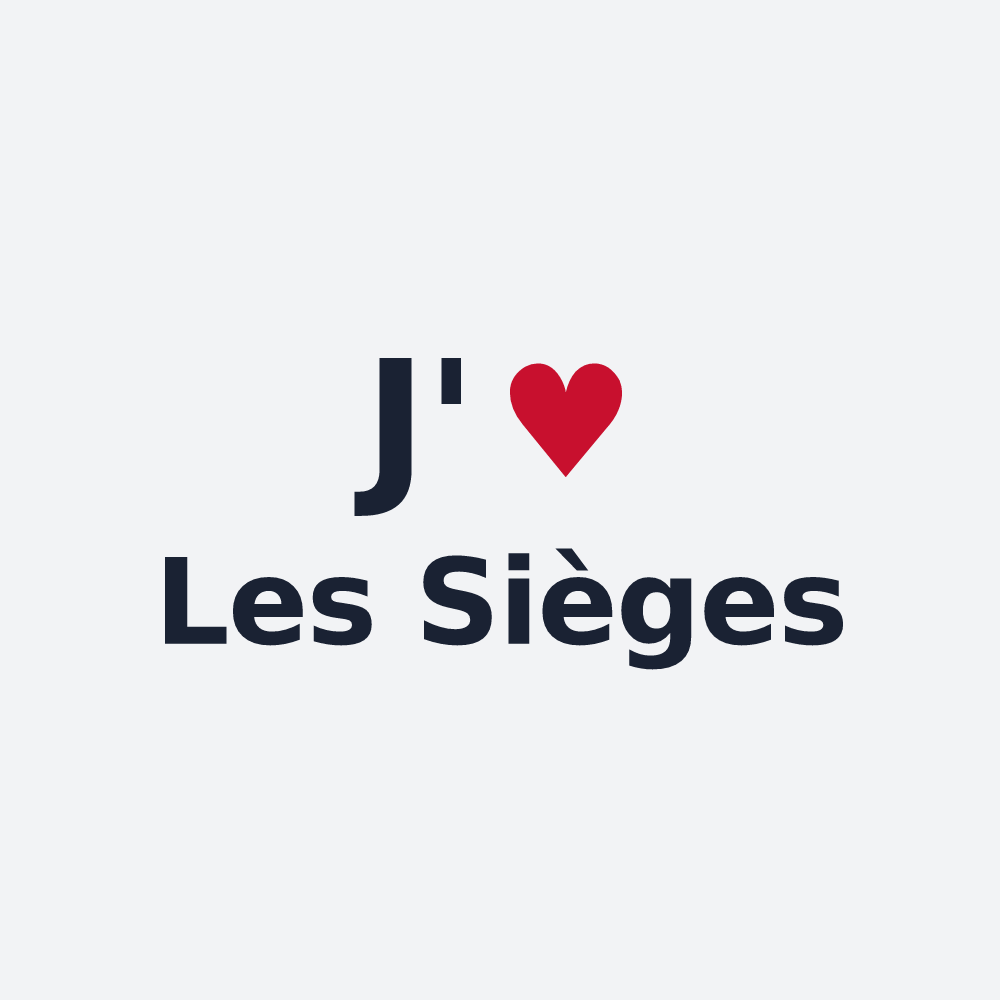 Poster personnalisé Les Sièges — design « J'aime Les Sièges » imprimé sur le poster