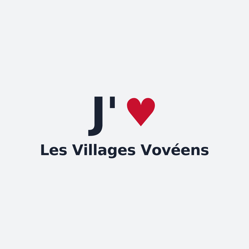 Poster personnalisé Les Villages Vovéens — design J'aime Les Villages Vovéens
