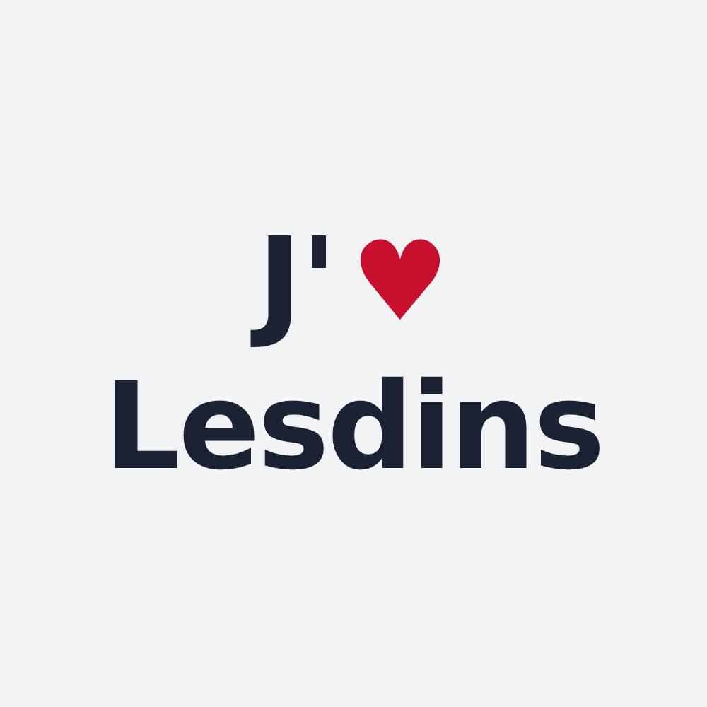 Poster personnalisé Lesdins — design « J'aime Lesdins » imprimé sur le poster