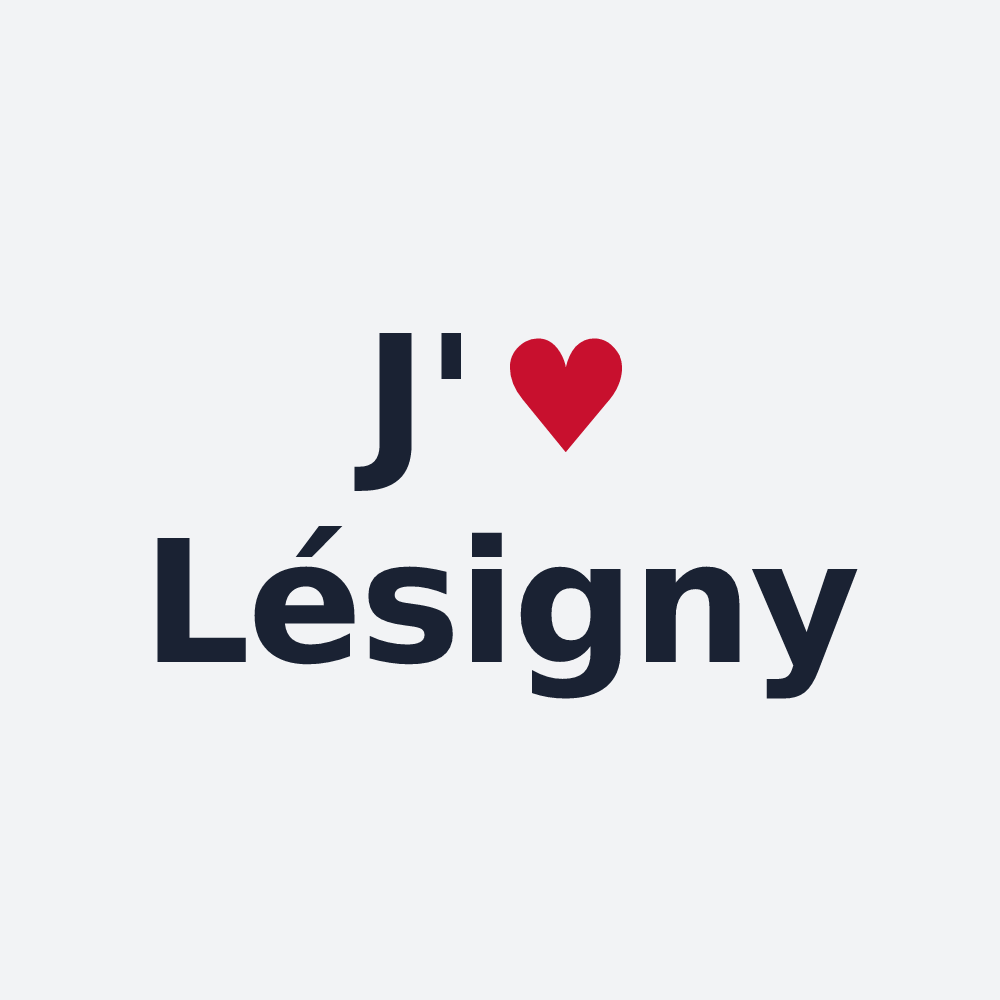 Poster personnalisé Lésigny — design « J'aime Lésigny » imprimé sur le poster
